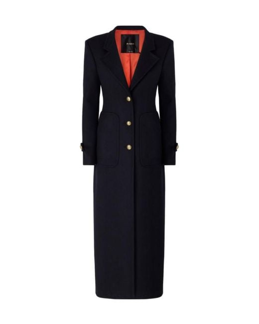 Pinko Blue Button-Fastening Single-Breasted Coat