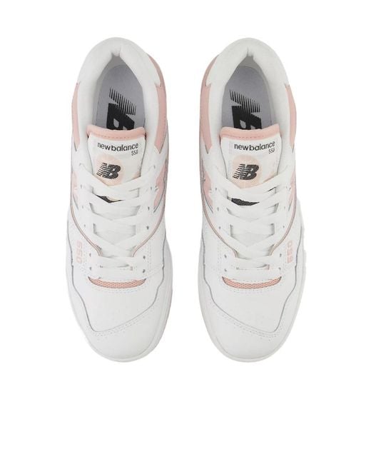 New Balance White 550 Lace-Up Sneakers