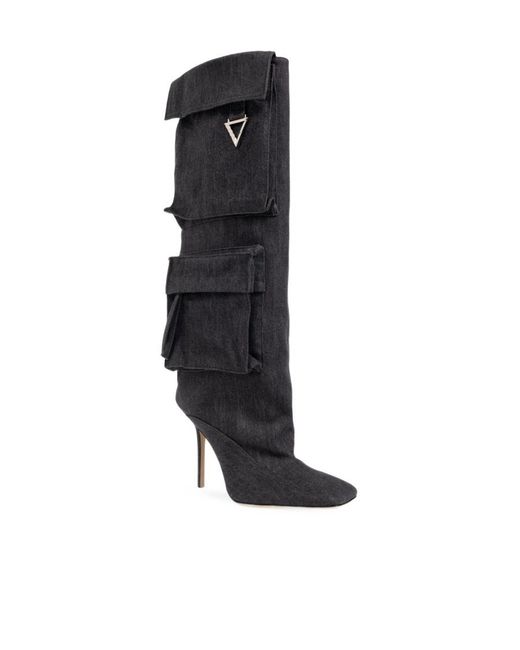 The Attico Black The Sienna Heeled Knee-High Boots