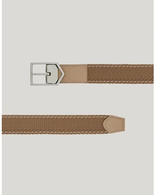 Canali Brown Woven Panel Belt for men