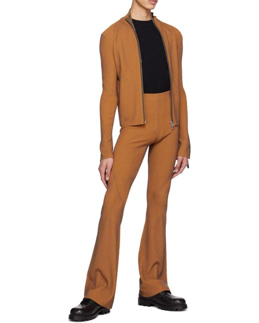 Dion Lee Brown Angled Rib Casual Pants for men