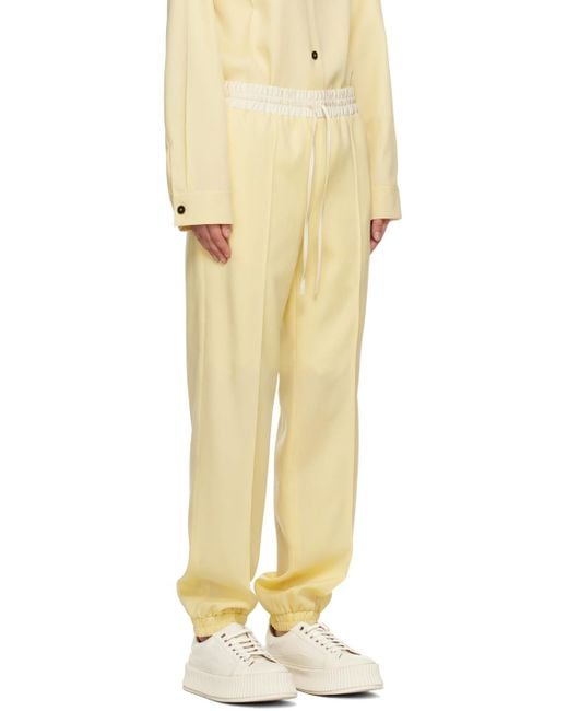 Jil Sander Yellow High Waist Drawstring Track Pants