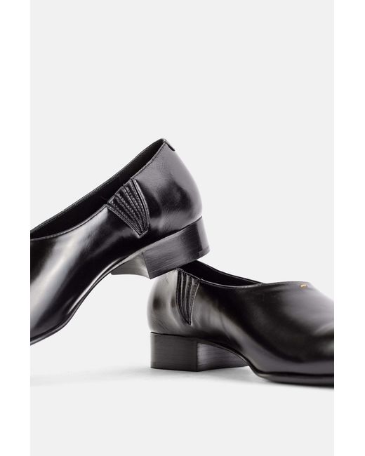 Khaite Black Colt Square-Toe Flat Shoes