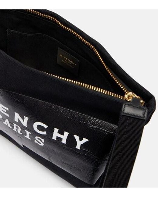 Givenchy Black Logo Zip Clutch