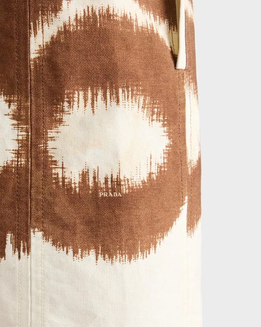 Prada Natural Printed Canvas Mini-Dress