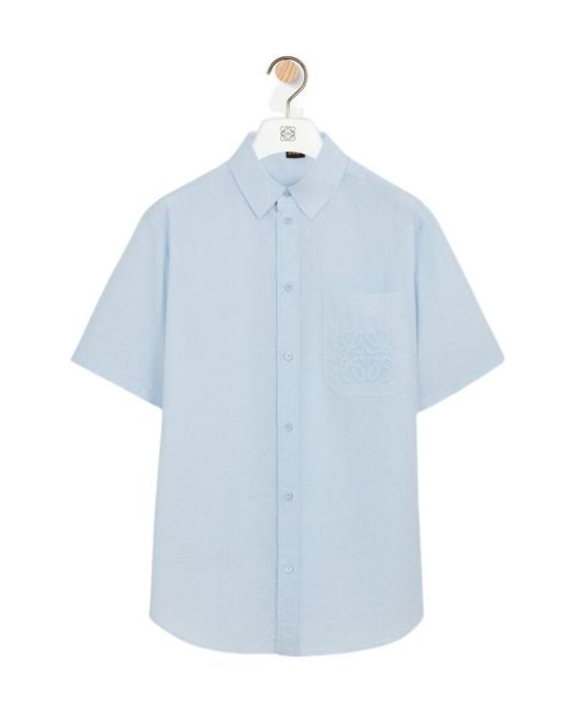 Loewe Blue X Paula's Ibiza Anagram-Embroidered Short-Sleeve Shirt for men