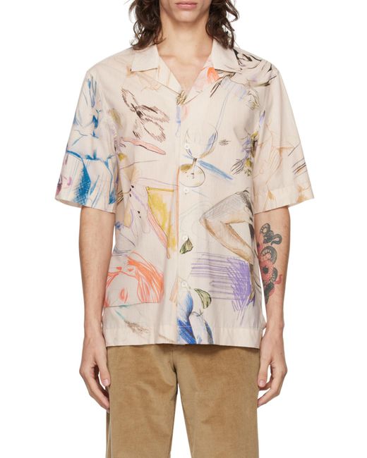 Paul Smith White Sketchbook Print Short-Sleeved Shirt for men
