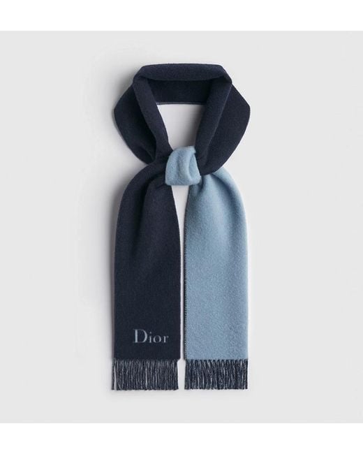 Dior Blue Double-Sided Scarf for men