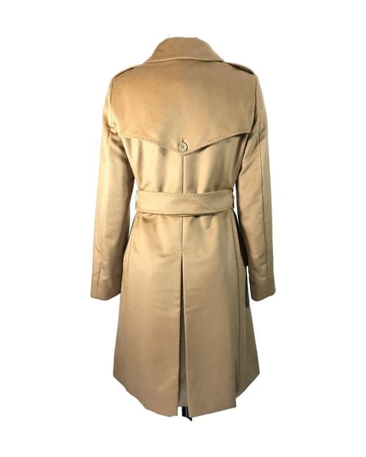 Max Mara Natural Long-Sleeved Lapel Coat