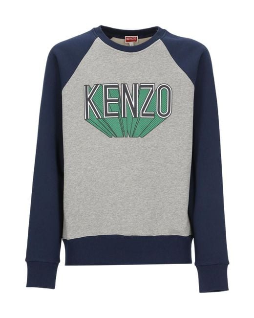 KENZO Blue Sweatshirt With Logo for men