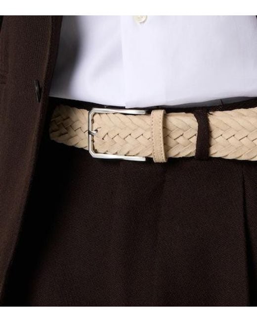Canali White Buckle Belt for men
