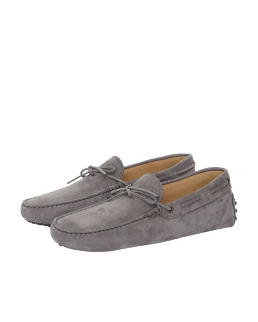 Tod's Gray Round Toe Slip-On Loafers for men
