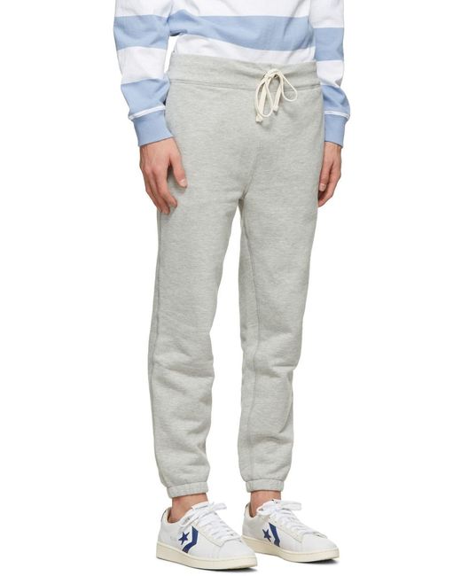 Polo Ralph Lauren Gray Logo Embroidered Drawstring Sweatpants for men