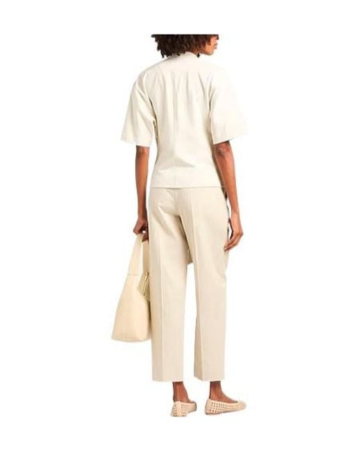 Brunello Cucinelli White Solid Short-Sleeve Sweatshirt