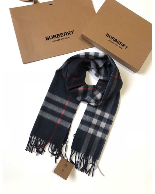Burberry Blue Mega Checked Scarf for men