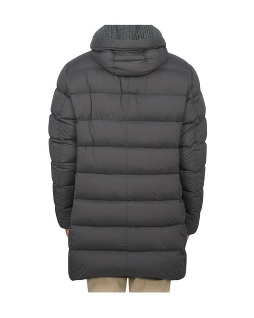 Herno Gray Quilted Hooded Puffer Coat for men