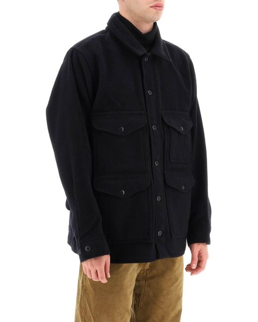 Filson Black Mackinaw Wool Jacket for men