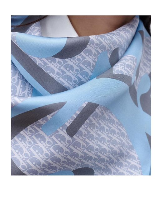 Dior Blue Infini 70 Square Scarf