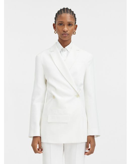 Jacquemus White Crossover Double-Breasted Blazer