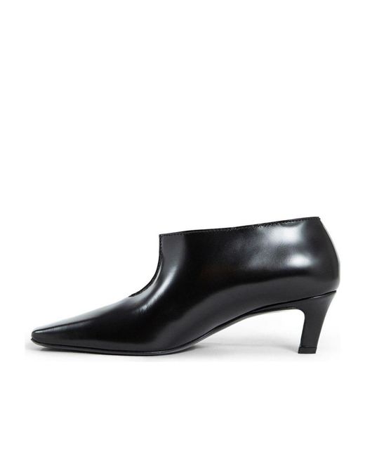 Totême Black Wide Ankle Boots