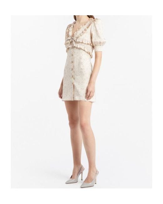 Alessandra Rich Natural Jacquard Mini Dress