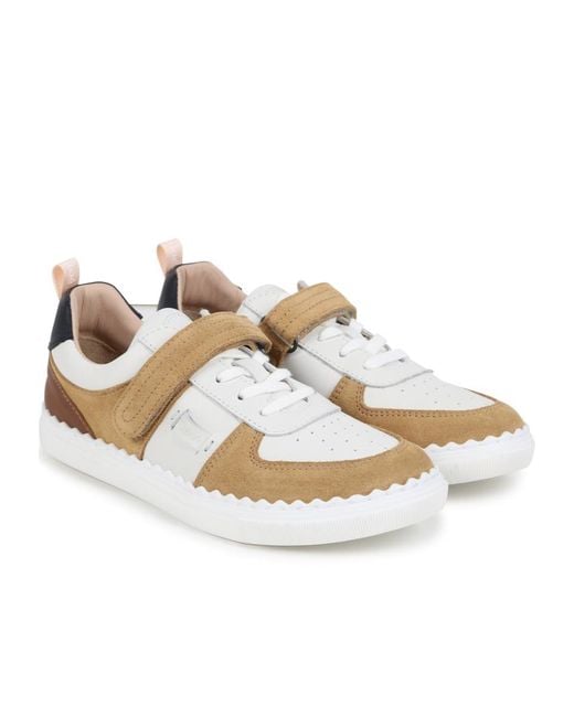 Chloé White Round-Head Sneakers