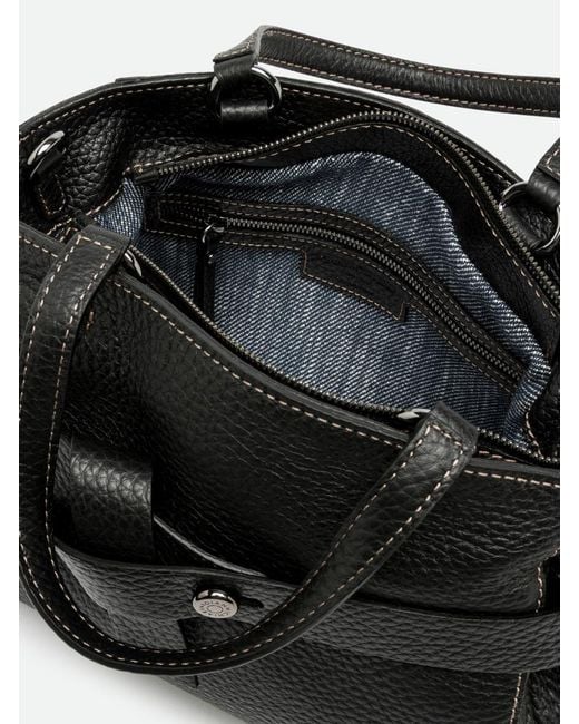 Gianni Chiarini Black Miranda Knotted Pebble-Effect Tote Bag