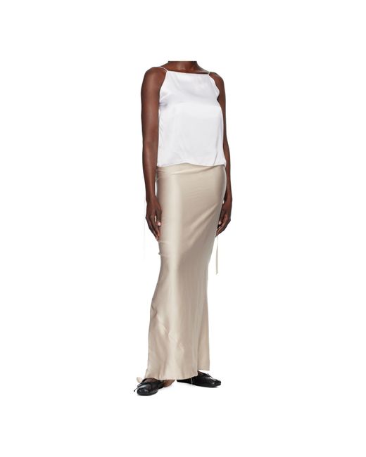 Ann Demeulemeester Brown Open Back Satin Top