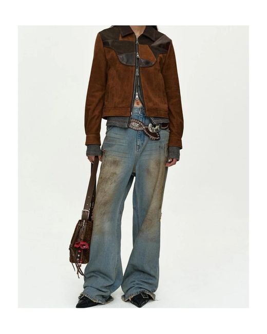 ANDERSSON BELL Blue Destroyed Wide-Leg Jeans for men