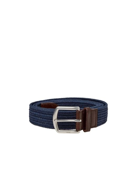 Polo Ralph Lauren Blue Logo Debossed Woven Belt for men