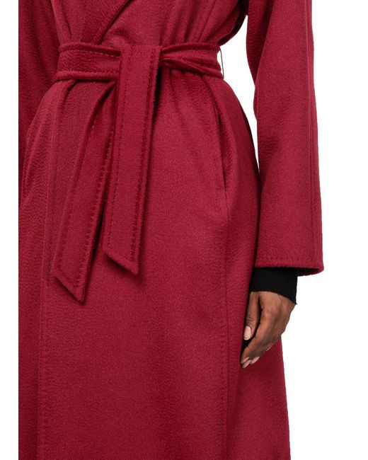 Max Mara Red Long Belted Coat