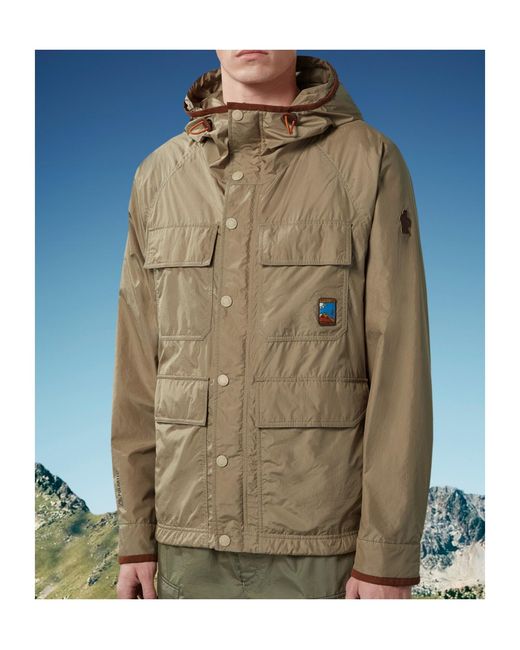 Moncler Green Grenoble Rutor Logo Patch Hooded Jacket for men