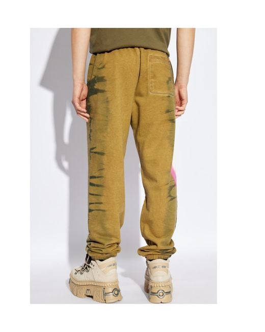 DIESEL Green P-Marky Flash Graphic Printed Sweatpants for men