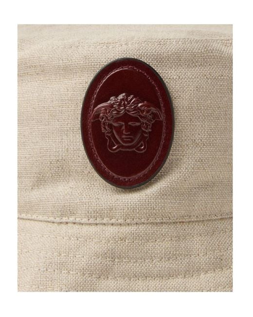 Versace White Cotton Linen Bucket Hat