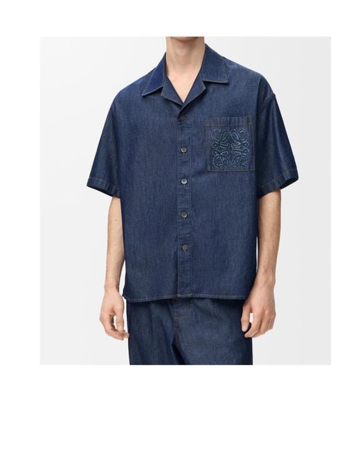Loewe Blue Short Sleeved Shirt for men