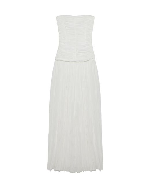 Jonathan Simkhai White Danielle Crinkle Jersey Bustier Gown