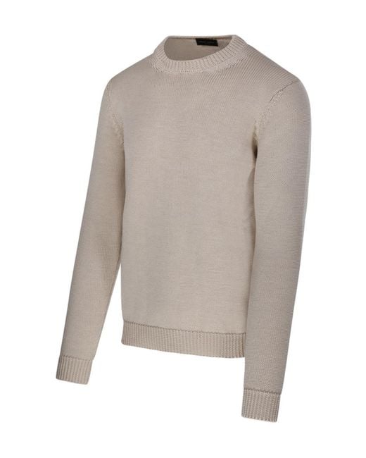 Roberto Collina Gray Crewneck Knit Sweater for men