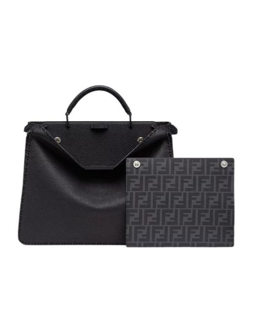 Fendi Black Selleria Bag With 713 Hand-Sewn Topstitches for men