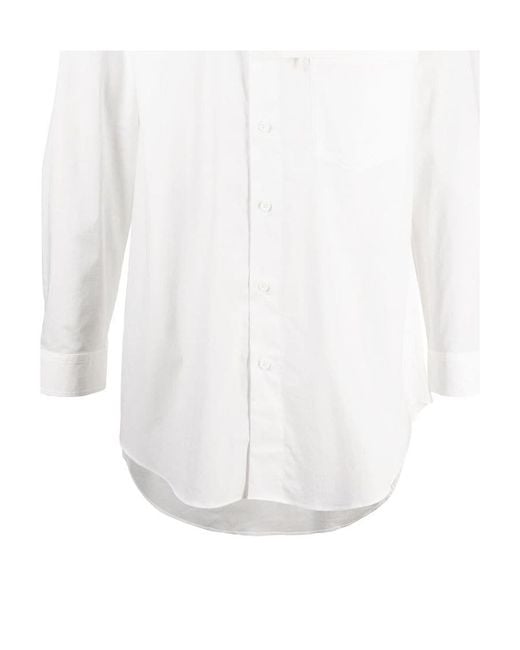 Y-3 White Longline Chest Pocket Shirt for men