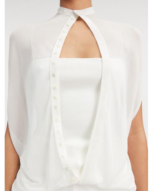 Jacquemus White Le Haut Capa Semi-Sheer Knitted Top
