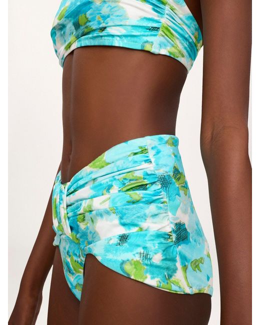 Chloé Blue Mid-Waist Draped Bikini Bottoms