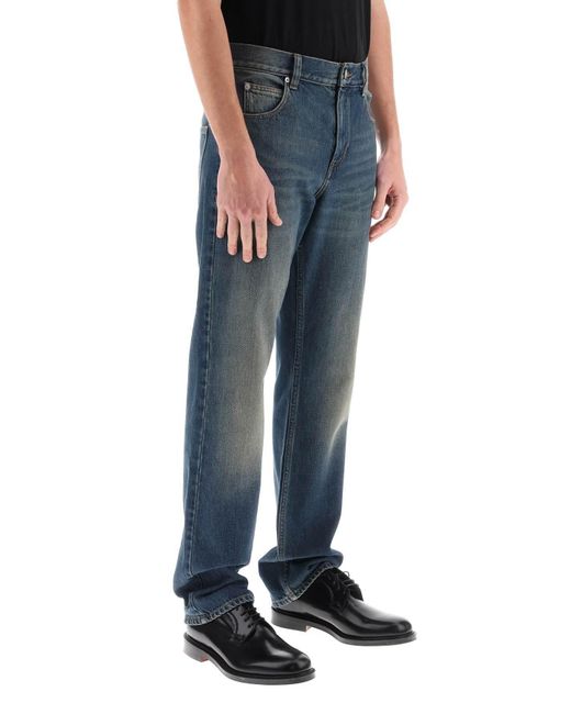 Isabel Marant Blue Logo Patch Flared Jeans for men