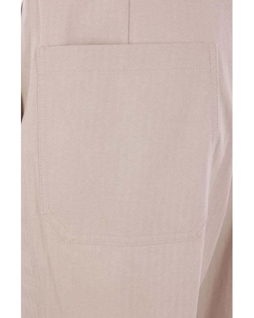 Eleventy Gray Pleated Patch Pocket Pants for men