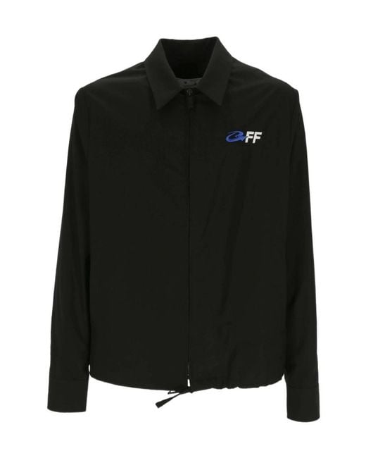 Off-White c/o Virgil Abloh Black Zipped Long-Sleeved Shirt for men