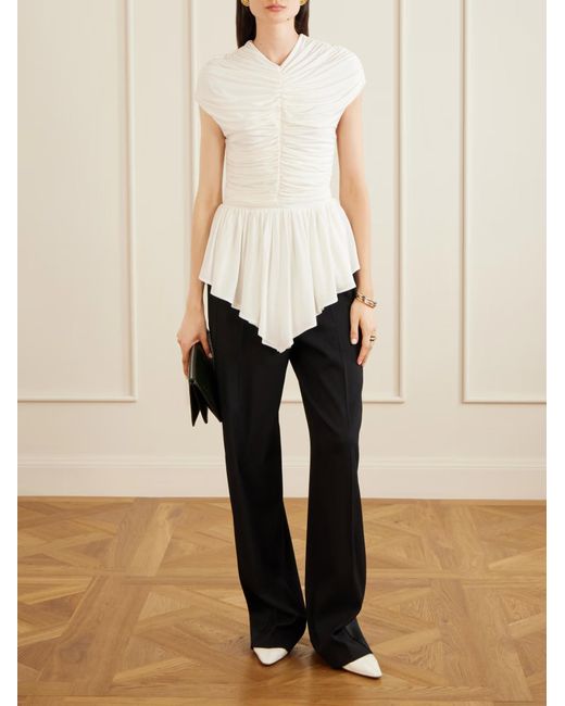 TOVE White Ruffled Hem Top