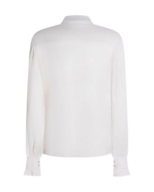 Alberta Ferretti White Ruffled Lace Shirt
