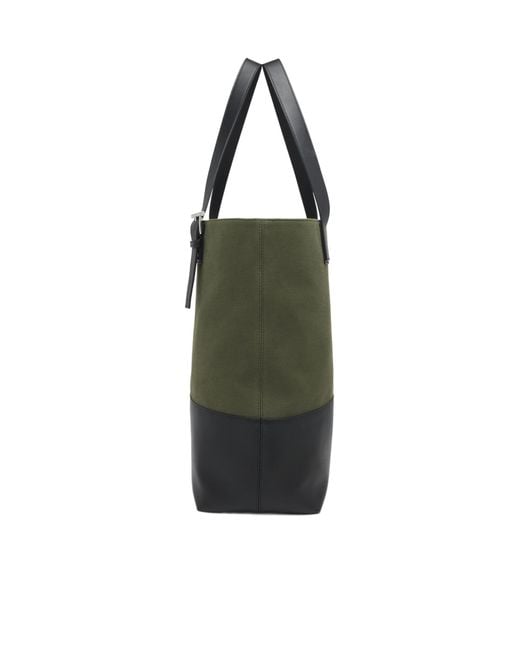 McQueen Green T-Bar Two-Toned Tote Bag for men