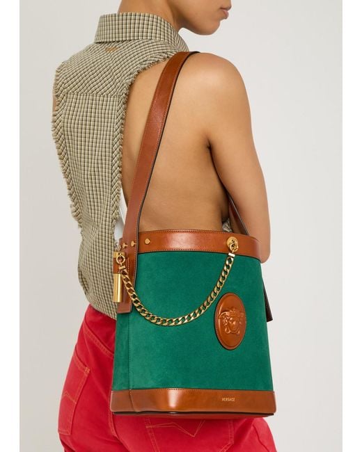 Versace Green Chain Bucket Bag