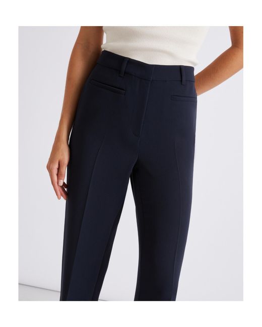 Marella Blue Pleated Straight Leg Pants
