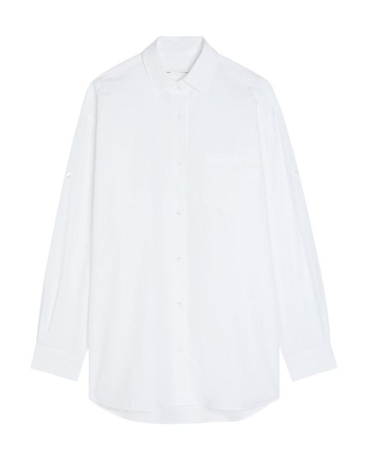 Agolde White Solid-Colour Cotton-Poplin Shirt